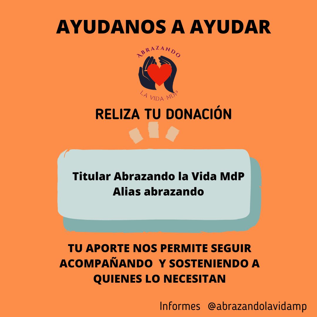 Información para realizar donaciones a Abrazando la Vida